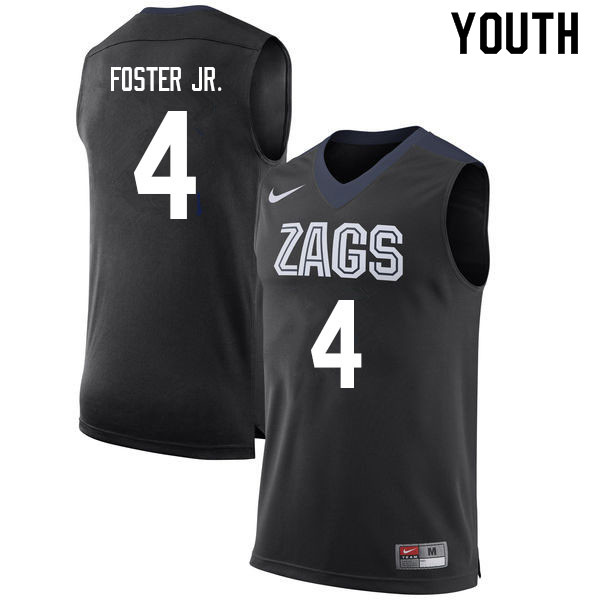 Youth Gonzaga Bulldogs #4 Greg Foster Jr. College Basketball Jerseys Sale-Black